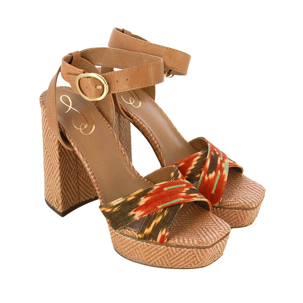 Sam Edelman Nolita Platform Sandals, Orange Multi Size 11, New in Box £150 - Picture 6 of 15